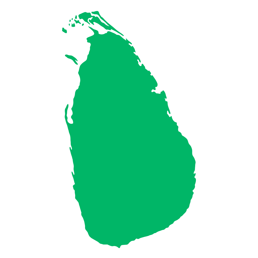 Map of Sri Lanka showing the major cities RO Digital Labs serves
