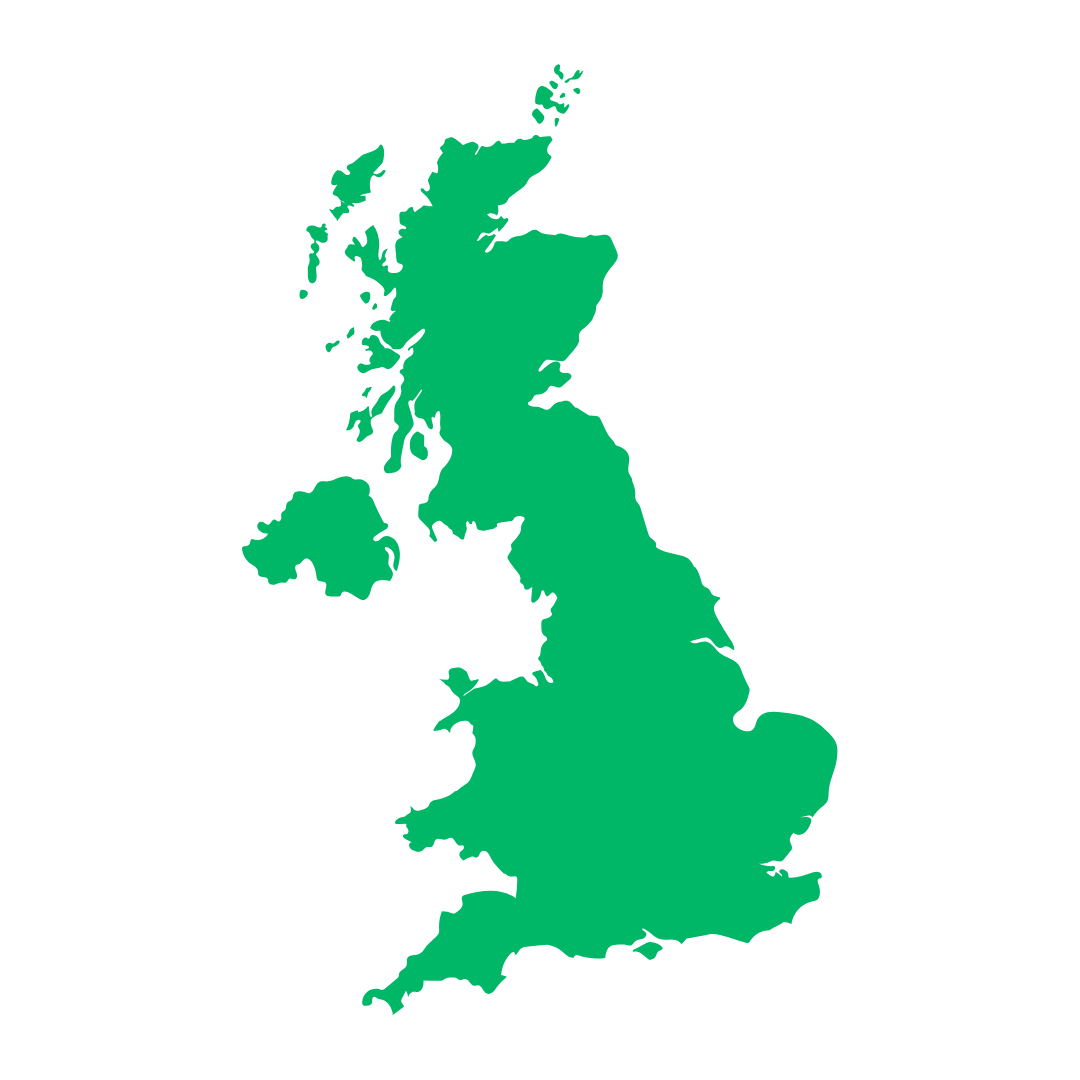 Map of the United Kingdom showing the major cities RO Digital Labs serves